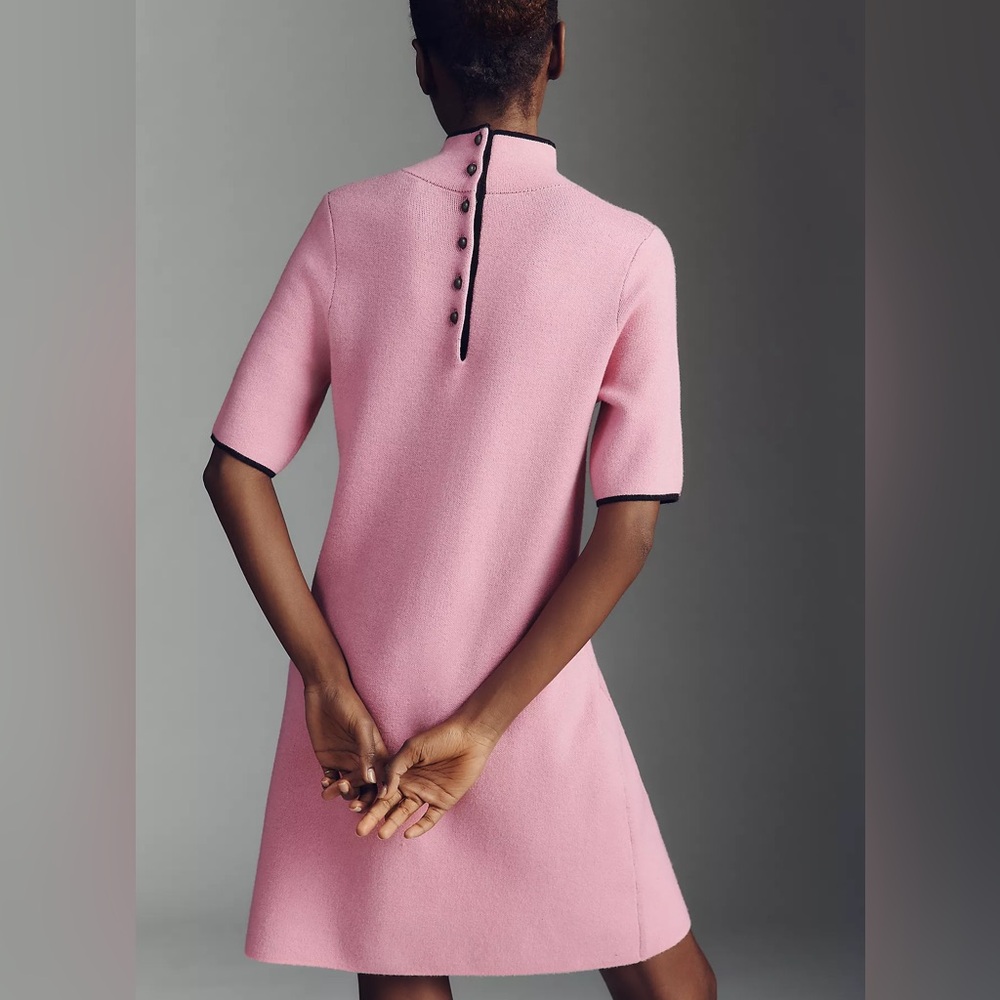 Anthropologie The Annalise Mock-Neck Chenille Sweater Mini Dress by Maeve Small - Picture 4 of 4